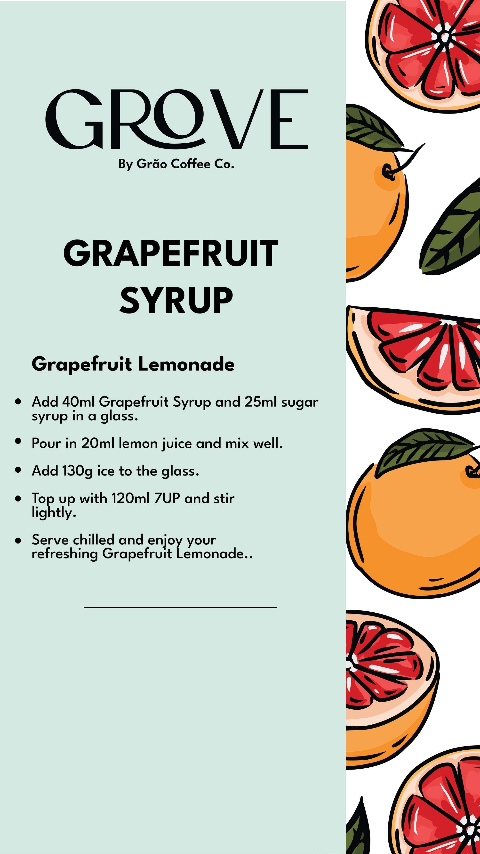 Grape Fruit Syrup Grao Coffee Company 