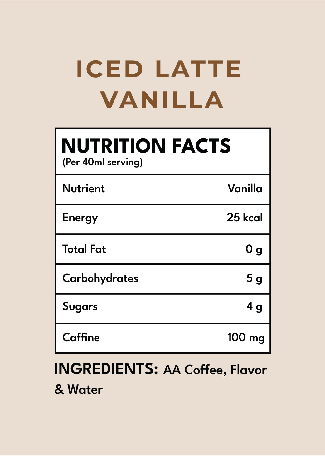 Iced Latte - Vanilla