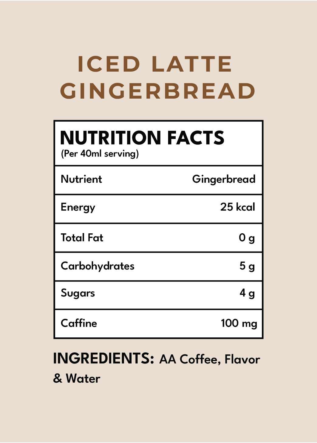 Iced Latte - Gingerbread