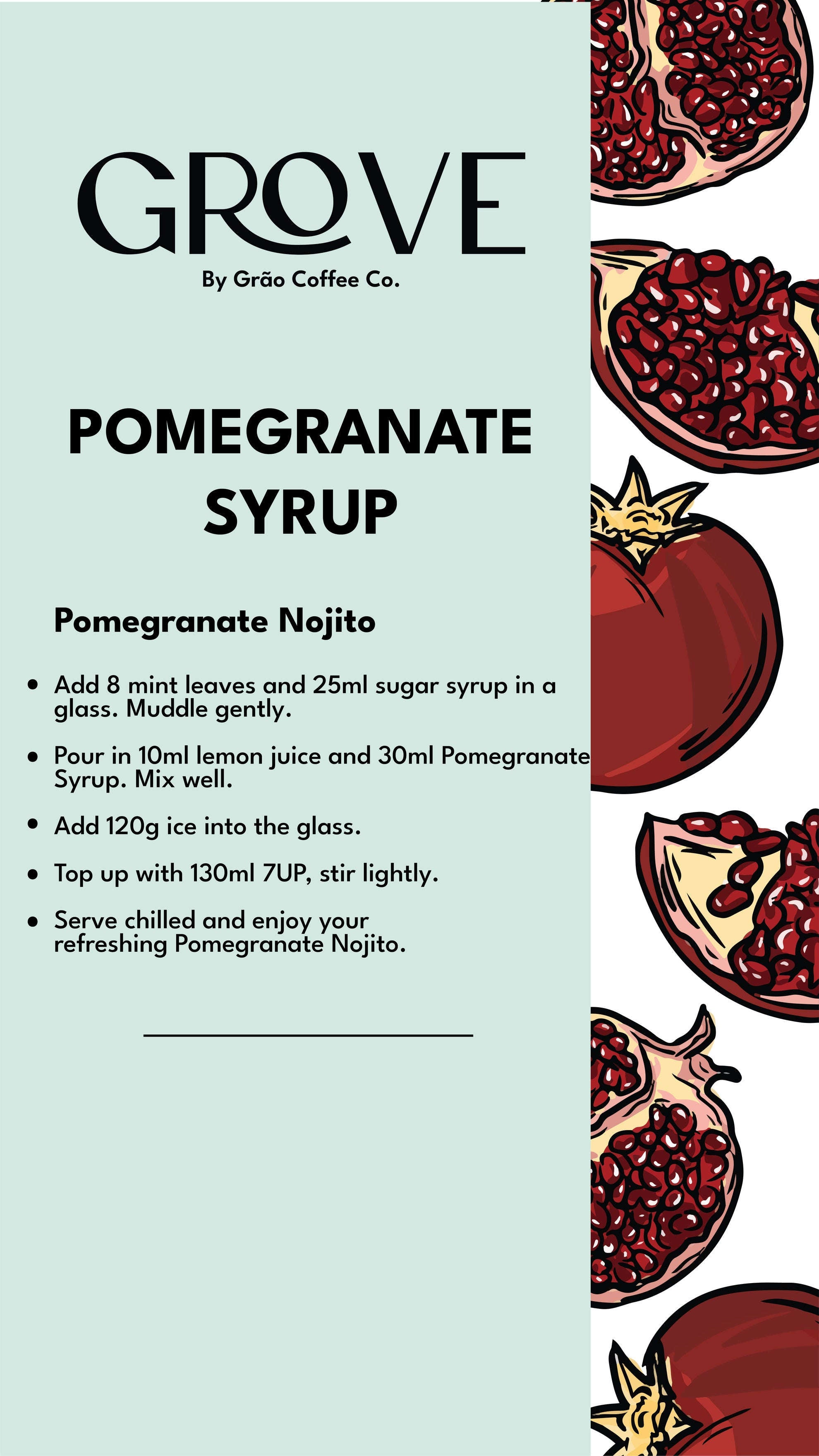 Pomegranate Syrup Grao Coffee Company 